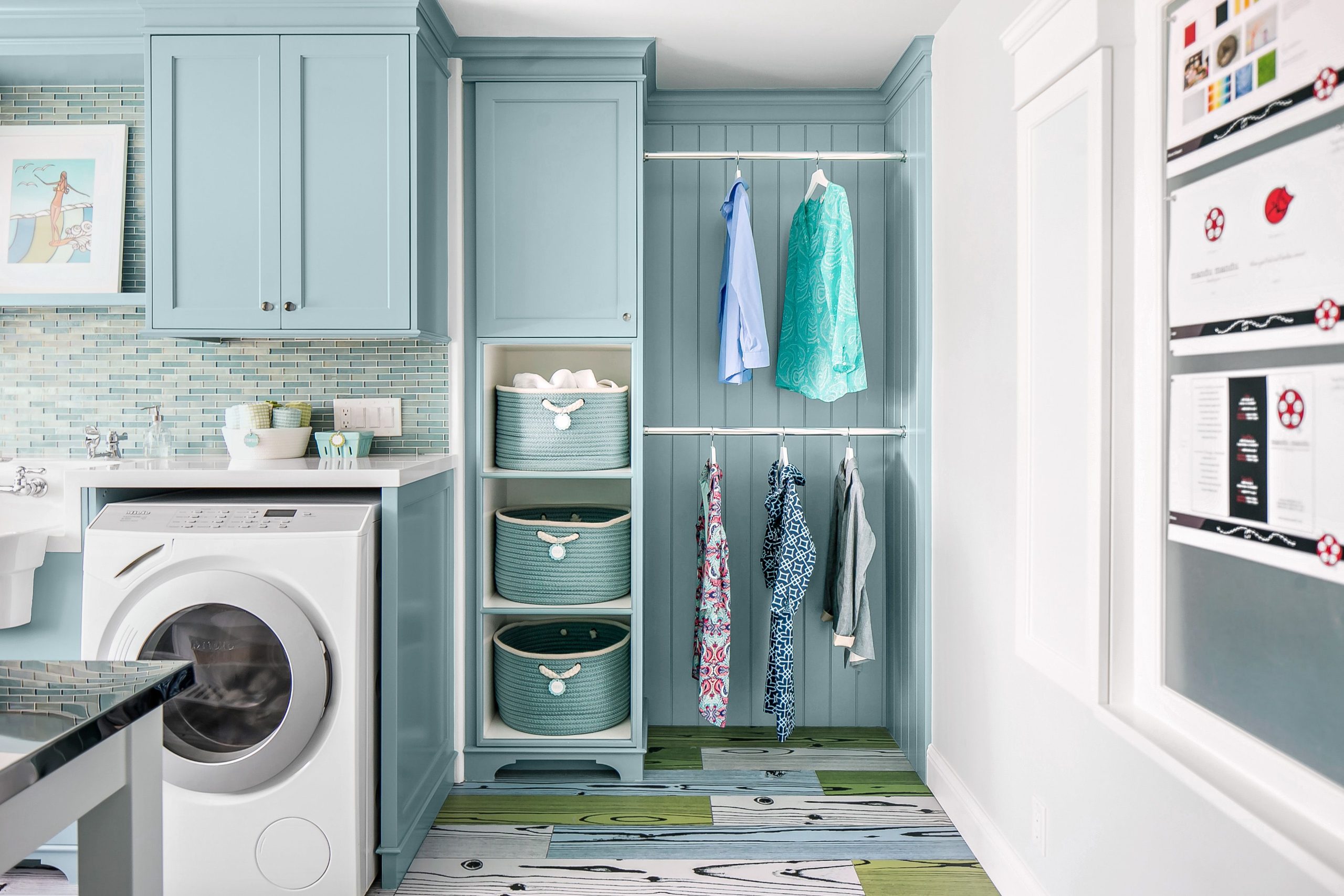 Where to hang hangers in a laundry room?